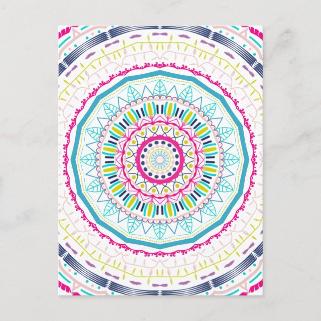 Carte Postale Art de mandala coloré vibrant (Devant)