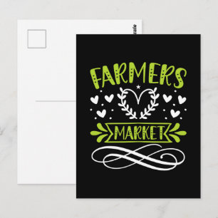 Carte Postale Art de mot de marché de fermiers amusant
