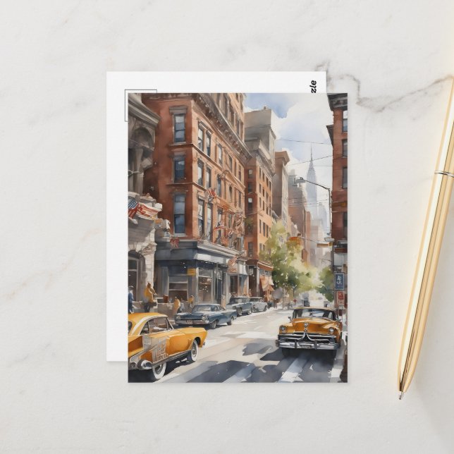 Carte Postale Art de New York (Devant/Arrière en situation)