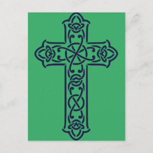 Carte Postale Art de nœuds graphiques de la croix celtique