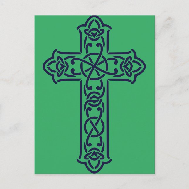 Carte Postale Art de nœuds graphiques de la croix celtique (Devant)