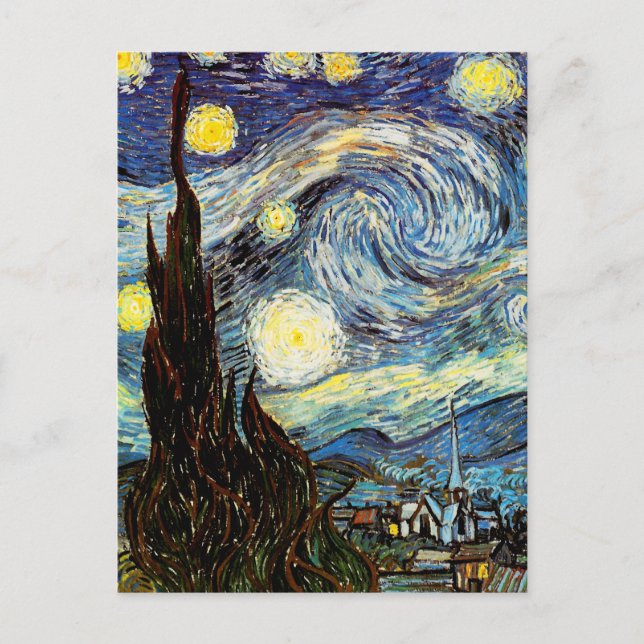 Carte Postale Art de nuit Van Gogh Starry (Devant)