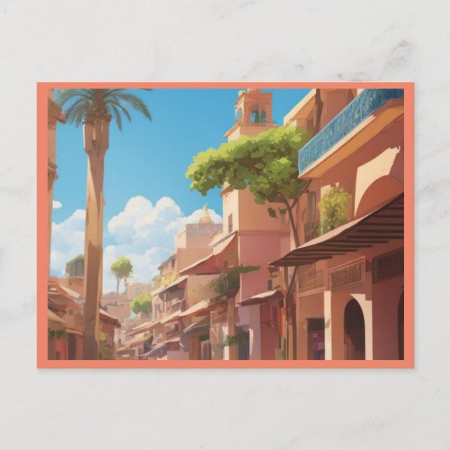Carte Postale art de peinture d'ia marrakech (Devant)