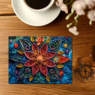 Carte Postale Art de Quilling Floral au Quotidien