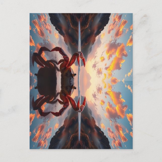Carte Postale art de réflexion de crabe (Devant)