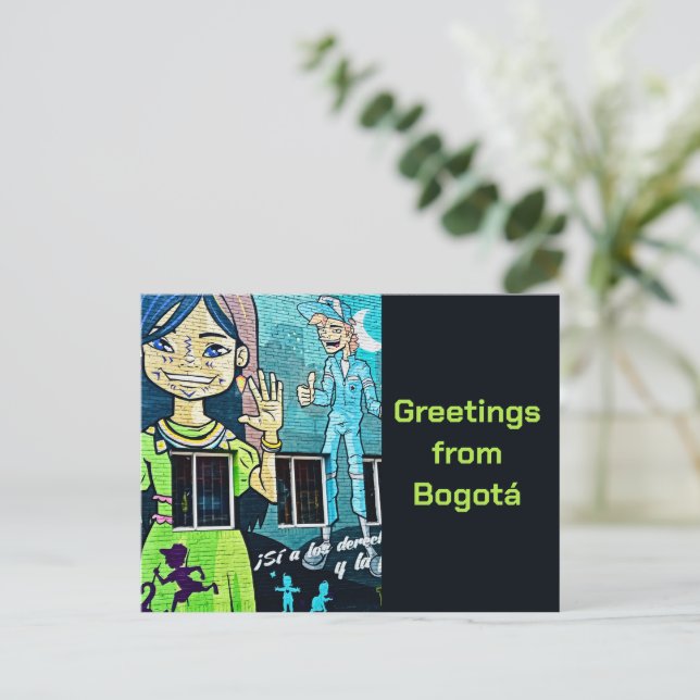 Carte Postale Art de rue de Bogota  (Debout devant)