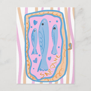 Carte Postale Art de sardine mignon