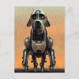 Carte Postale Art de science-fiction   Portrait d'un chien robot