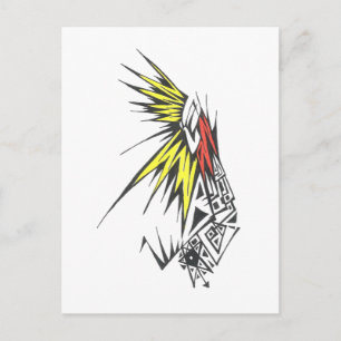 Carte Postale Art de tatouage tribal abstrait coloré soleil