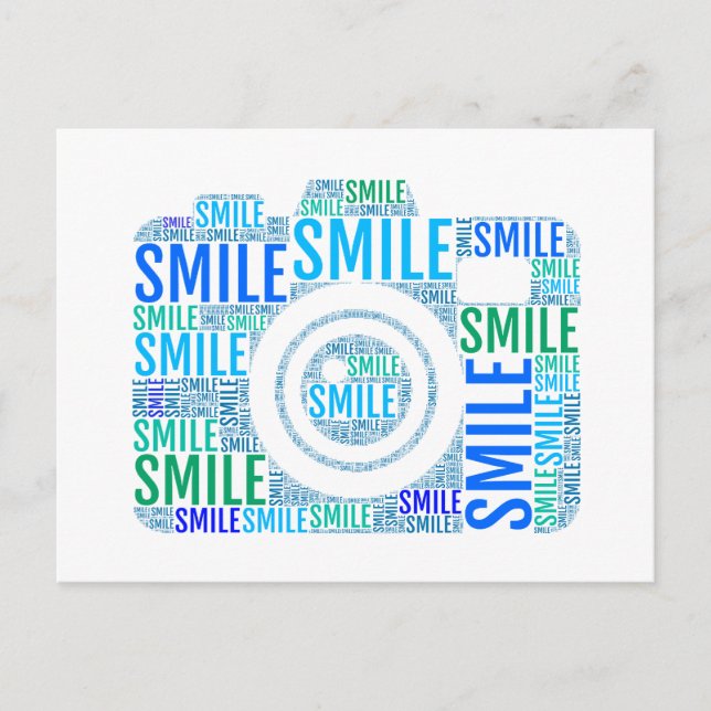 Carte Postale Art de texte, design de texte sourire (Devant)