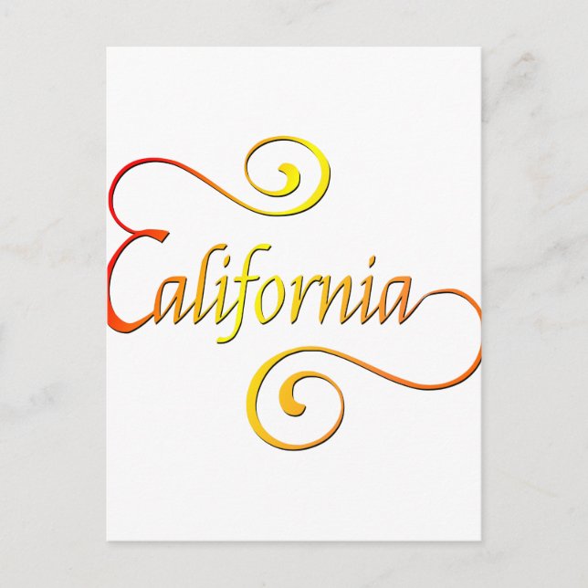 Carte Postale Art de typographie californien (Devant)