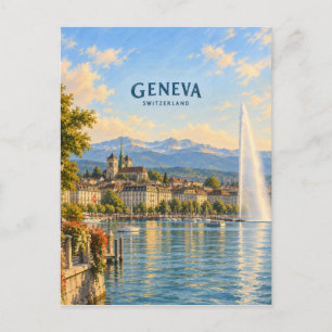 Carte Postale Art de voyage pictural de Genève