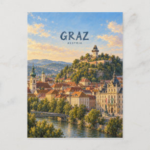 Carte Postale Art de voyage pictural de Graz