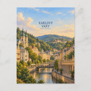 Carte Postale Art de voyage pictural de Karlovy Vary