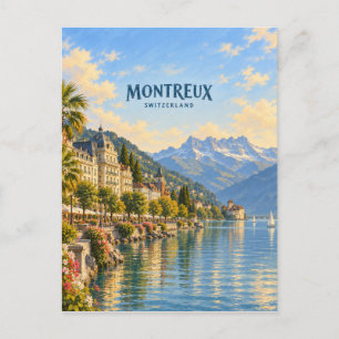 Carte Postale Art de voyage pictural de Montreux