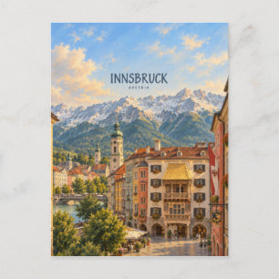 Carte Postale Art de voyage pictural d'Innsbruck