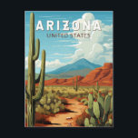 Carte Postale Art de voyage vintage Arizona<br><div class="desc">Conception de voyage rétro vectorielle Arizona. Cet art de voyage de style rétro,  avec son mélange de couleurs vives et de charme vintage,  est conçu pour inspirer un sentiment d'aventure.</div>