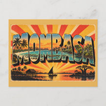 Art de voyage vintage de la côte de Mombasa