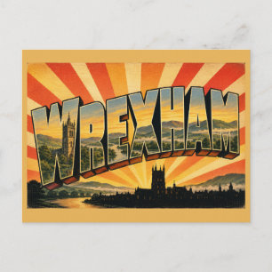 Carte Postale Art de voyage vintage Wrexham Pays de Galles