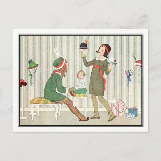 Carte Postale Art Déco Acheter Casquettes par H. Willebeek Le Ma (Devant)