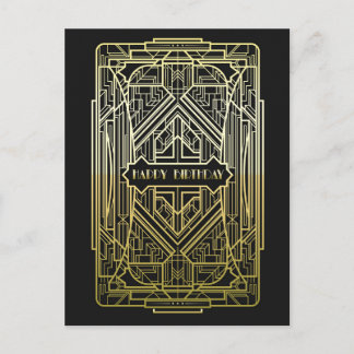 Carte Postale Art Deco Birthday