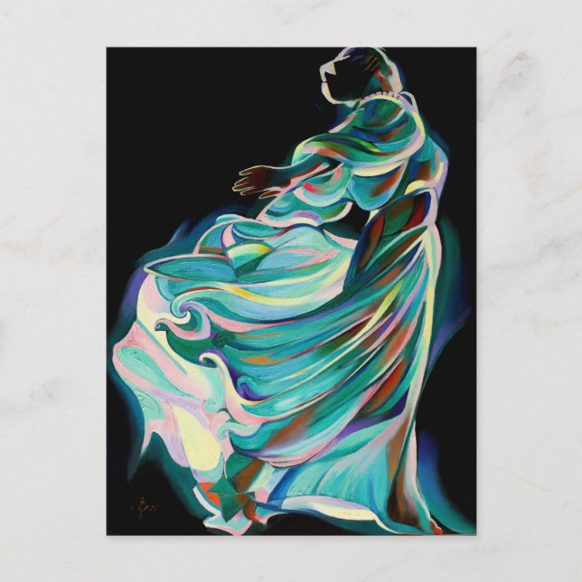 Carte Postale Art Deco Danseur Abstrait - Impression d'Art (Devant)