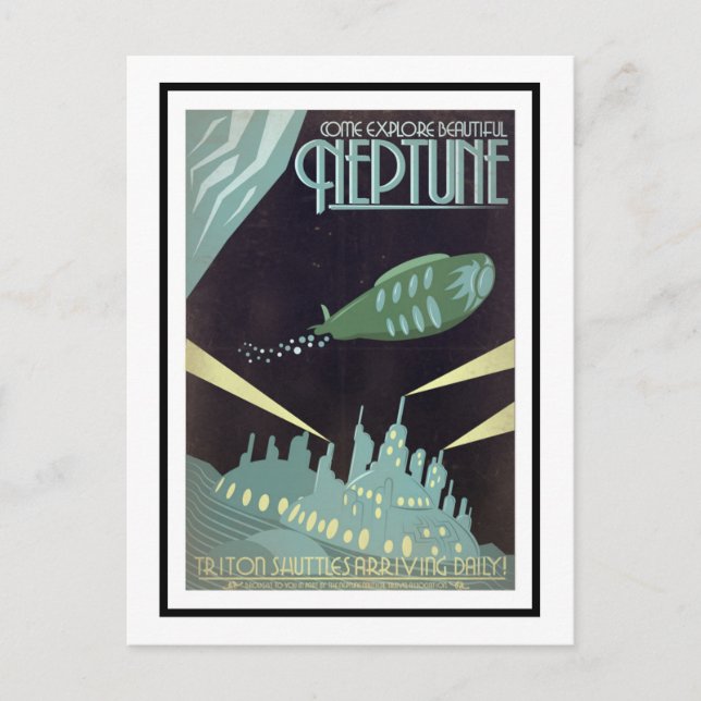 Carte postale - Art Déco Découvrez Neptune (Devant)