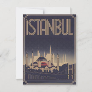 Carte Postale Art déco d'Istanbul