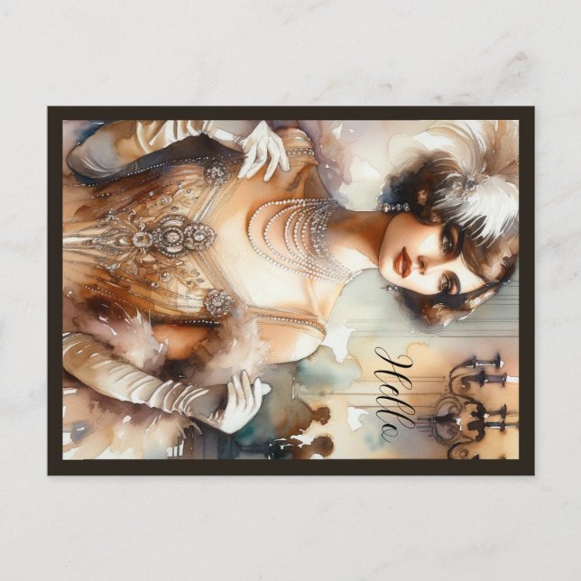 Carte Postale Art Déco Elegance vintage (Devant)