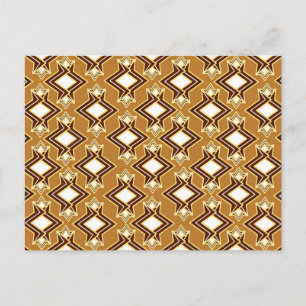 Carte Postale Art Déco Fond d'écran Motif, Tan et Brown