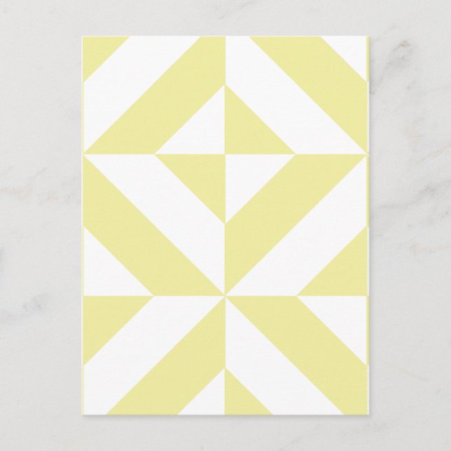 Carte Postale Art Déco Géométrique Jaune Clair (Devant)