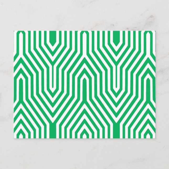 Carte Postale Art déco géométrique - vert jade et blanc (Devant)