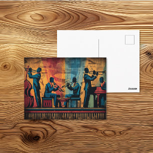 Carte Postale Art Déco Harlem Renaissance Jazz Band Art