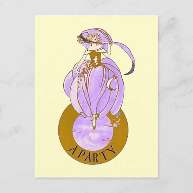 CARTE POSTALE ART DÉCO LADY (Devant)