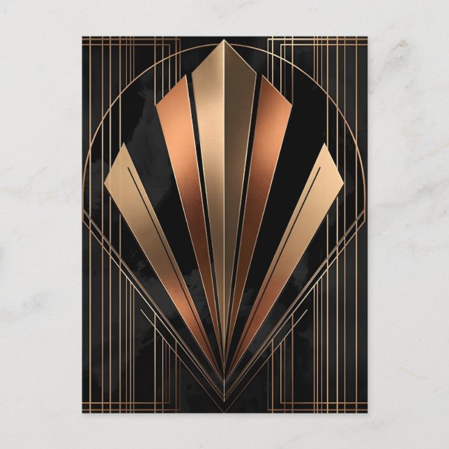 Carte Postale Art Deco Metallic Geometric Elegance (Devant)