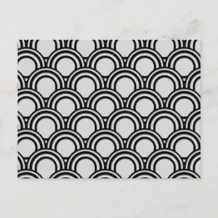 Carte Postale Art déco noir et blanc rétro Motif Abstrait