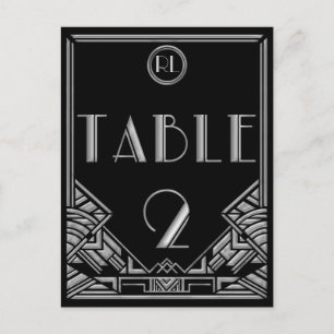 Carte Postale Art Déco Noir Gatsby Style Tableau Numéro 2