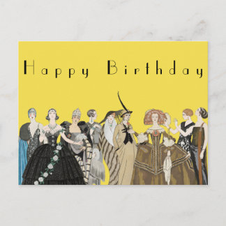 Carte Postale Art Déco Parisien Vintage, Anniversaire de George 