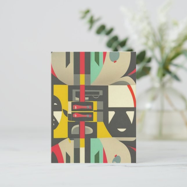 Carte Postale Art Déco Rencontre Avec Moderne Du Milieu Du Siècl (Debout devant)