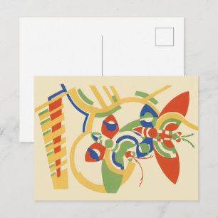 Carte Postale Art Déco Rétro Art Géométrique Floral Affiche