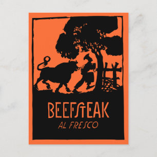 Carte Postale Art déco rétro Steak restaurant et