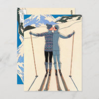 Art Déco vintage, Amants en Neige par George Barbi