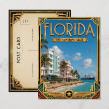 Art Déco vintage de l'âge d'or de Floride