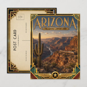 Carte Postale Art Déco Vintage de l'Âge d'Or de l'Arizona