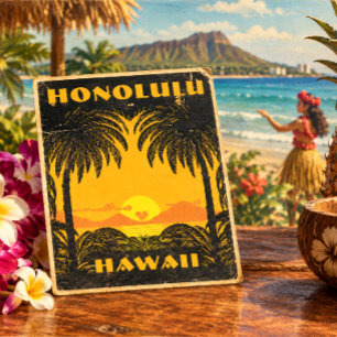 Carte Postale Art Déco vintage Honolulu, Tourisme Voyage Hawaï