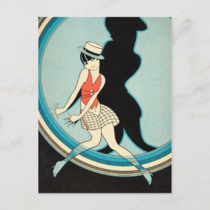 Carte Postale Art Déco vintage - Para Todos - Flapper sur scène