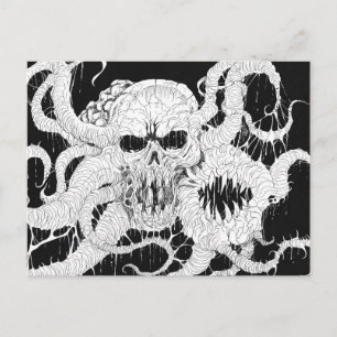 Carte Postale Art démon crâne d'horreur