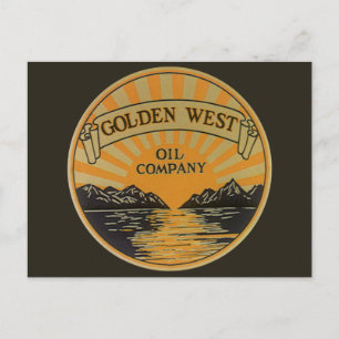Carte Postale Art d'étiquette de produit vintage, Golden West Oi