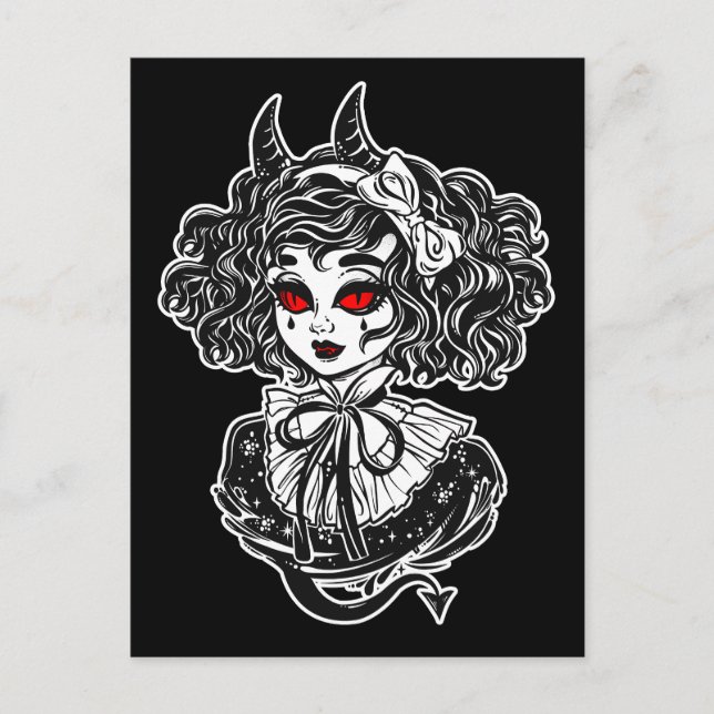 Carte Postale Art d'illustration de sorcière Salem (Devant)