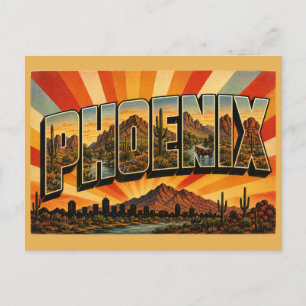 Carte Postale Art du cactus de montagne du désert de Phoenix Ari